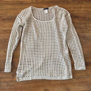 VENUS Cream Open-Knit Women's Sweater